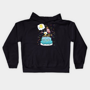 5th Birthday Penguin with a boat Kids Hoodie